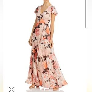 Eliza J Peach Pink Floral Maxi Dress